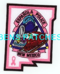 NEW MEXICO,ESPANOLA POLICE BREAST CANCER AWARENESS 1 STATE SHAPED